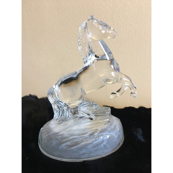 RCR Crystal Horse Animal Rearing Clear Crystal Glass Excellent Condition - Picture 1 of 5